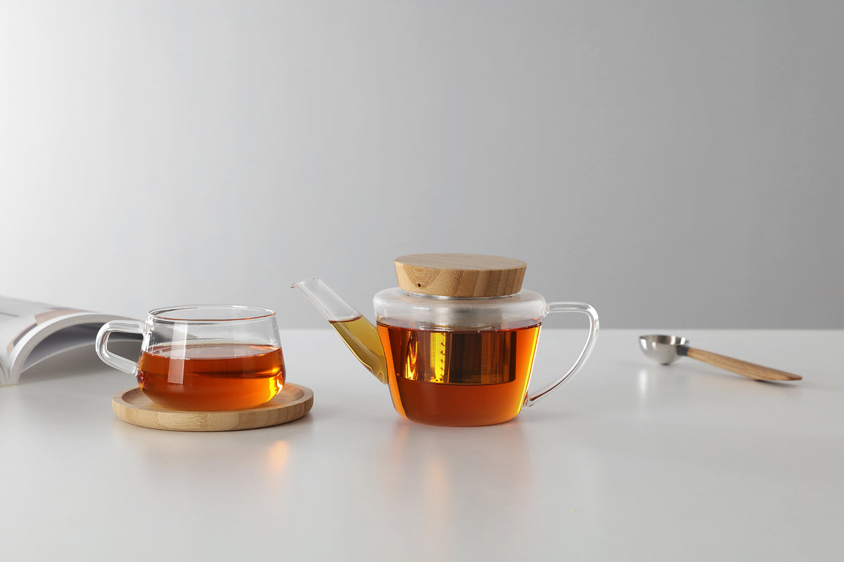 INFUSION Glass Teapot With Bamboo Lid