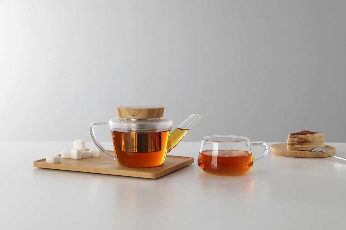 INFUSION Glass Teapot With Bamboo Lid